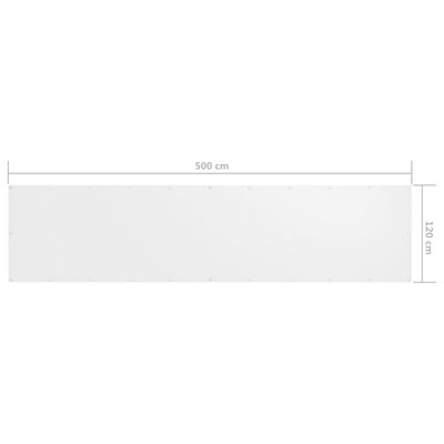 vidaXL Toldo para balcón tela oxford blanco 120x500 cm