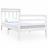 vidaXL Estructura de cama individual de madera maciza blanco 90x190 cm