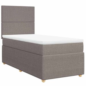 vidaXL Cama box spring con colch&oacute;n tela gris taupe 80x200 cm