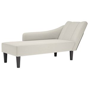 vidaXL Chaise longue con reposabrazos derecho terciopelo crema