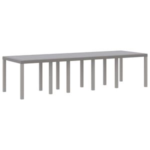 vidaXL Mesa de Jard&iacute;n Gris Claro 300 x 100 x 73 cm rat&aacute;n sint&eacute;tico