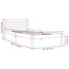 vidaXL Estructura de cama sin colch&oacute;n madera de pino marr&oacute;n 90x200 cm