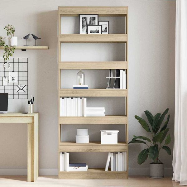 vidaXL Librer&iacute;a Roble Sonoma 80 x 30 x 198 cm Madera de ingenier&iacute;a