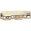 vidaXL Conjunto de sof&aacute;s de exterior con coj&iacute;n 8 pcs Blanco y Crema