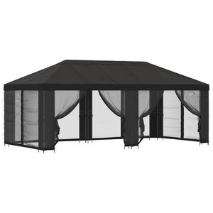 vidaXL Gazebo con paredes laterales 6 x 3 m Gris antracita