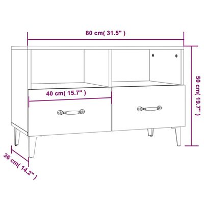 vidaXL Mueble para TV madera contrachapada gris hormigón 80x36x50 cm