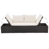 vidaXL Cama de jardín 195x60 cm ratán sintético negro