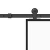 vidaXL Puerta corredera set herrajes vidrio templado aluminio 90x205cm