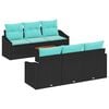 vidaXL Conjunto de sof&aacute;s de jard&iacute;n 7 uds. Negro rat&aacute;n sint&eacute;tico