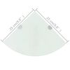 vidaXL Estantes esquina 2 uds soportes cromados vidrio blanco 25x25 cm