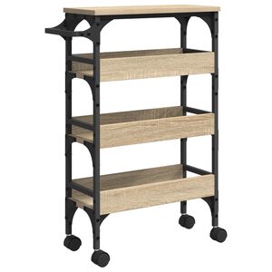 vidaXL Carro de Cocina Roble Sonoma 53 x 20 x 76 cm