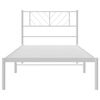 vidaXL Estructura cama sin colch&oacute;n con cabecero metal blanco 90x190 cm