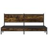 vidaXL Estructura de cama sin colch&oacute;n metal roble ahumado 193x203 cm