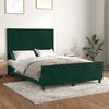 vidaXL Estructura cama sin colch&oacute;n terciopelo verde oscuro 140x190 cm