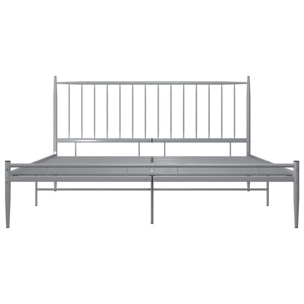 vidaXL Estructura de cama sin colch&oacute;n metal gris 180x200 cm