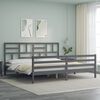 vidaXL Estructura de cama con cabecero madera maciza gris 200x200cm