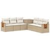 vidaXL Juego de Sof&aacute; 7 uds. Beige y blanco crema