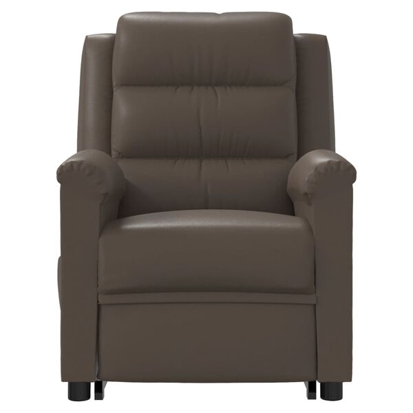 vidaXL Sill&oacute;n elevable cuero sint&eacute;tico gris