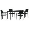 vidaXL Conjunto de Comedor de Jard&iacute;n 5 pcs Negro