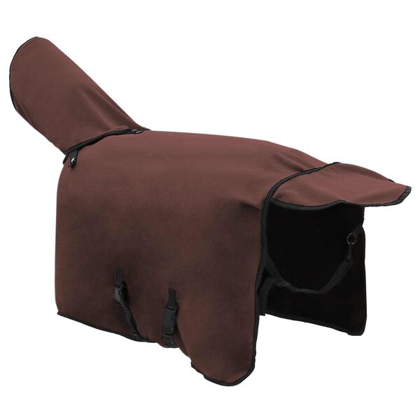 vidaXL Manta para Caballo Marr&oacute;n Oscuro Completo Poli&eacute;ster