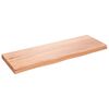 vidaXL Encimera ba&ntilde;o madera maciza tratada marr&oacute;n claro 80x30x(2-4) cm