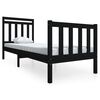 vidaXL Estructura cama madera maciza individual negro 75x190 cm