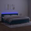 vidaXL Cama box spring colch&oacute;n y LED terciopelo azul oscuro 200x200 cm