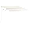 vidaXL Toldo autom&aacute;tico con LED sensor de viento color crema 300x250cm