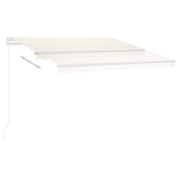 vidaXL Toldo autom&aacute;tico con LED sensor de viento color crema 300x250cm