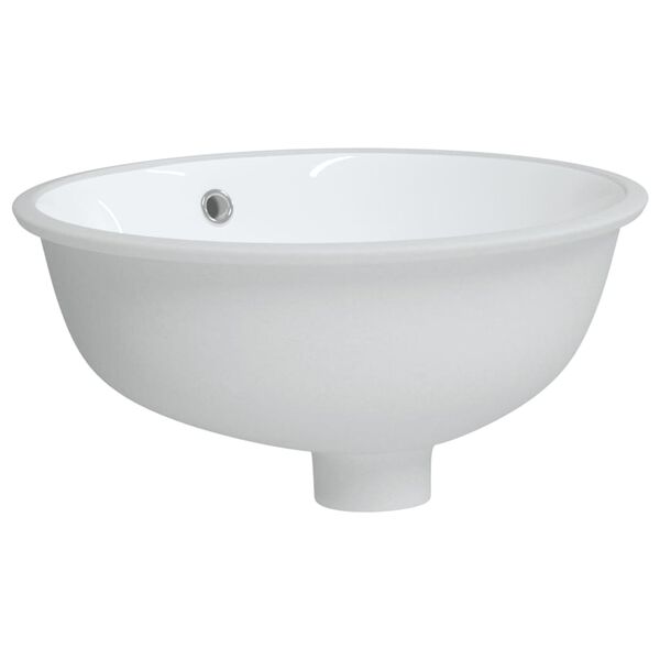 vidaXL Lavabo de ba&ntilde;o ovalado cer&aacute;mica blanco 38,5x33,5x19 cm