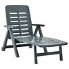 vidaXL Tumbona plegable de plástico verde