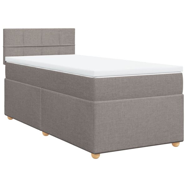 vidaXL Cama box spring con colch&oacute;n tela gris taupe 80x200 cm