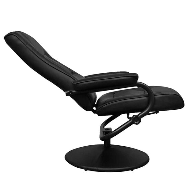 vidaXL Sill&oacute;n de TV con reposapi&eacute;s cuero sint&eacute;tico sint&eacute;tico negro