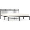 vidaXL Estructura cama sin colch&oacute;n con cabecero metal negro 180x200 cm
