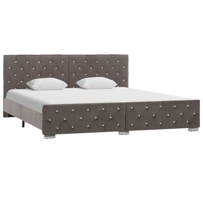 vidaXL Estructura de cama de terciopelo gris 180x200 cm