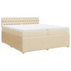 vidaXL Cama box spring con colch&oacute;n tela color crema 200x200 cm