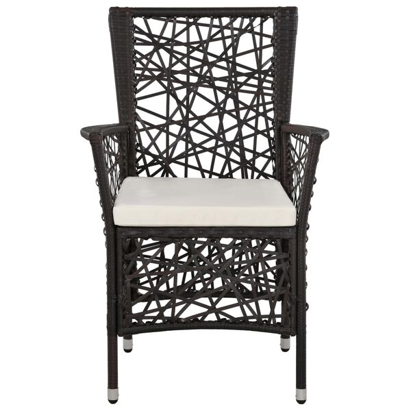 vidaXL Juego de comedor para jard&iacute;n 5 piezas marr&oacute;n