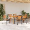 vidaXL Conjunto de Comedor de Jard&iacute;n 7 pcs Negro