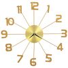 vidaXL Reloj de pared de metal dorado 50 cm