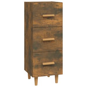 vidaXL Aparador madera de ingenier&iacute;a roble ahumado 34,5x34x90 cm