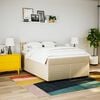 vidaXL Cama box spring con colch&oacute;n tela color crema 140x190 cm