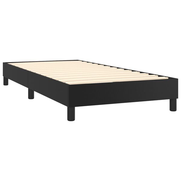 vidaXL Cama box spring con colch&oacute;n cuero sint&eacute;tico negro 90x190 cm
