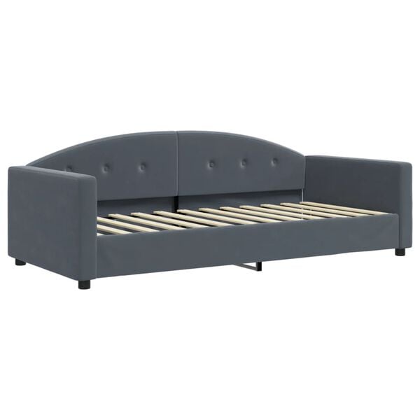 vidaXL Sof&aacute; cama sin colch&oacute;n terciopelo gris oscuro 90x200 cm