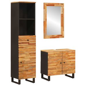 vidaXL Juegos de Ba&ntilde;o con caj&oacute;n Natural Madera de mango maciza