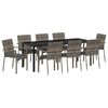 vidaXL Conjunto de Comedor de Jard&iacute;n 9 pcs Gris rat&aacute;n sint&eacute;tico
