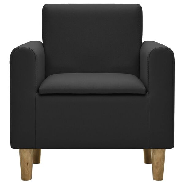 vidaXL Sof&aacute; infantil de cuero sint&eacute;tico negro