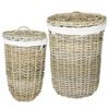 vidaXL Cesto de Ropa con Tapa GENDT 2 uds. Gris natural Rat&aacute;n Kubu