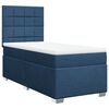 vidaXL Cama box spring con colch&oacute;n tela azul 90x190 cm