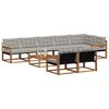 vidaXL Conjunto de sof&aacute;s de exterior 9 pcs Gris Natural y Claro