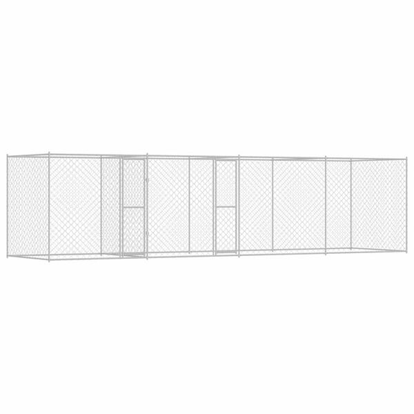 vidaXL Jaula para perro Plateado 600 x 200 x 200 cm Acero Galvanizado